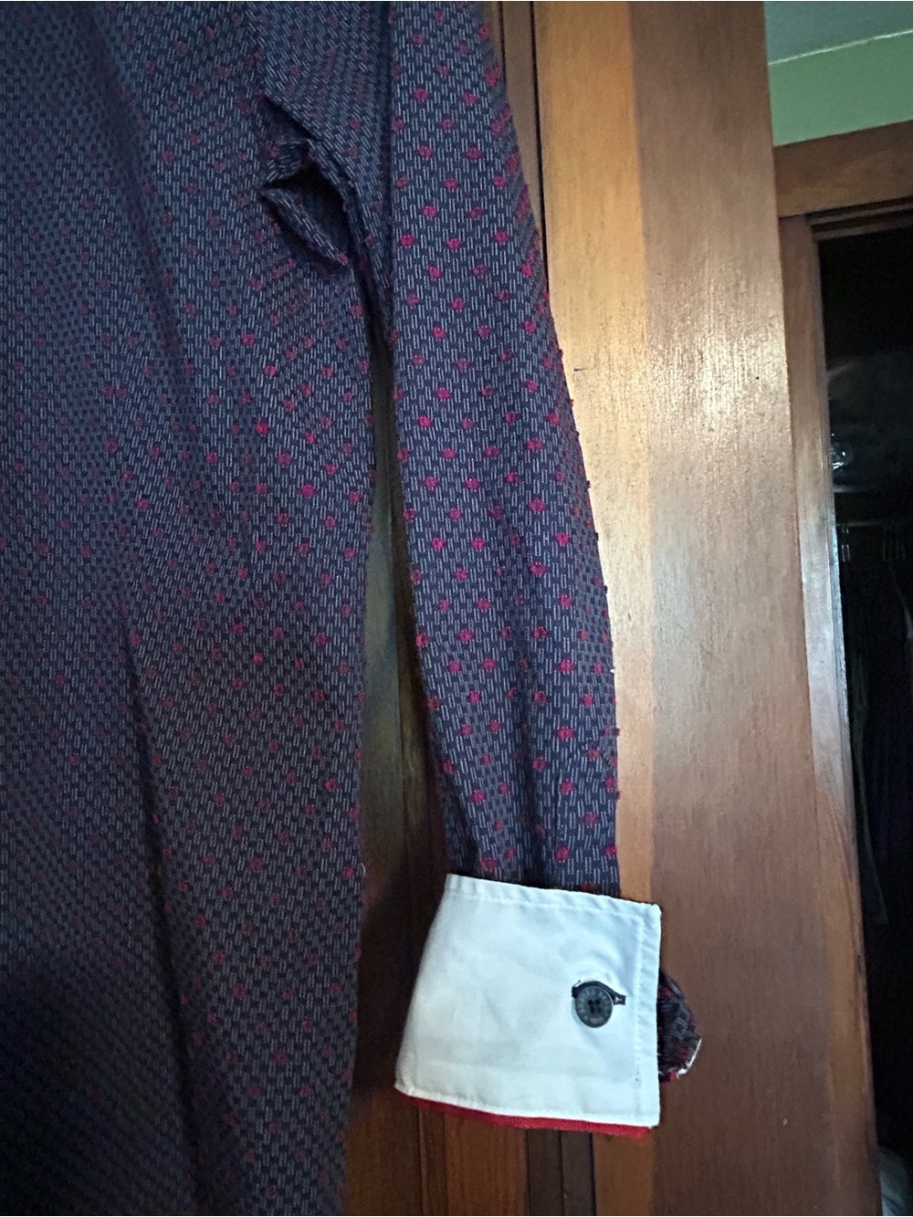 Brooks Brothers Red Fleece Size 4 Navy Red Print Button Down Shirt - Picture 5 of 10